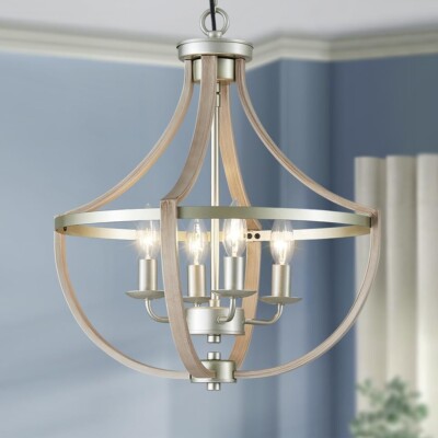 Avzkcy Vintage Dining Chandelier 4-Light Modern Hanging Light Fixture AZ007