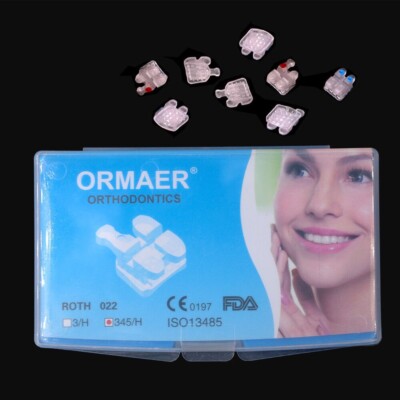 Dental orthodontic ceramic bracket brace roth 022 3-4-5 hooks 20pcs/kit ORMAER