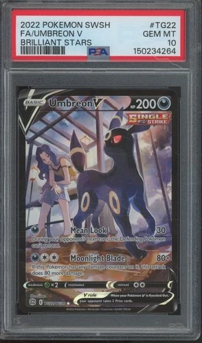 2022 Pokemon SWSH Brilliant Stars Full Art #TG22 Umbreon V Gem Mint PSA 10