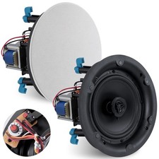Pyle 8 Inch In Wall In Ceiling Speakers 70V Transformer 600 Watts Flush Mount