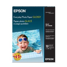 Epson S041649 Glossy Photo Paper, 52 lbs., Glossy, 8-1/2 x 11