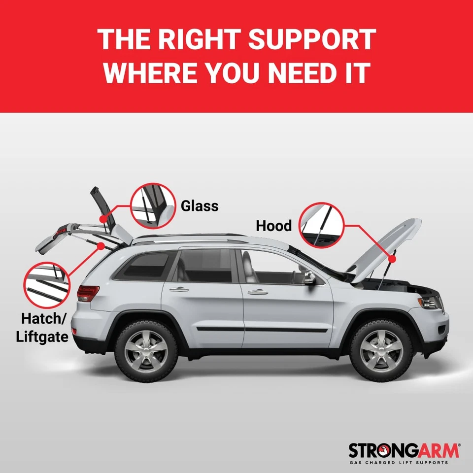 Qty 2 Strong Arm 4351 98 to 10 Fits Beetle Hatch Lift Supports With Spoiler - Image 4 of 4