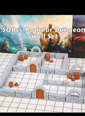 RPG Dungeons & Dragons Wall Set D&D unbemalte Miniaturen DND Geländeszene 50 Teile