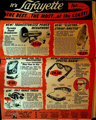 Lafayette Catalog Circular Catalog 1959 Radio Glasses Megaphone Transistor