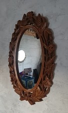 Large Wooden Hand Carved Mirror