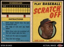 1970 Topps Scratch-Offs Hank Aaron Braves HOF 6 - EX/MT