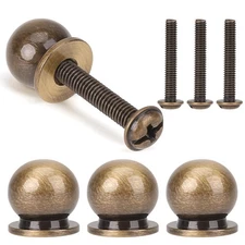 Round Solid Brass Cabinet Knobs, 4 Pcs 1/2 Inch(12mm) Mini Round Solid Brass ...