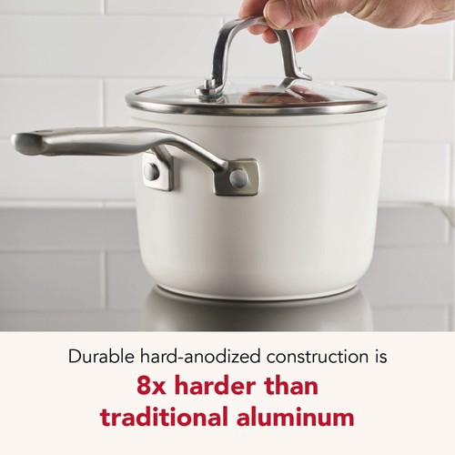 Harteloxiert 2 Quart Keramik Induktion Kochtopf mit Deckel Spülmaschinenfest & Backofen - Bild 3 von 11