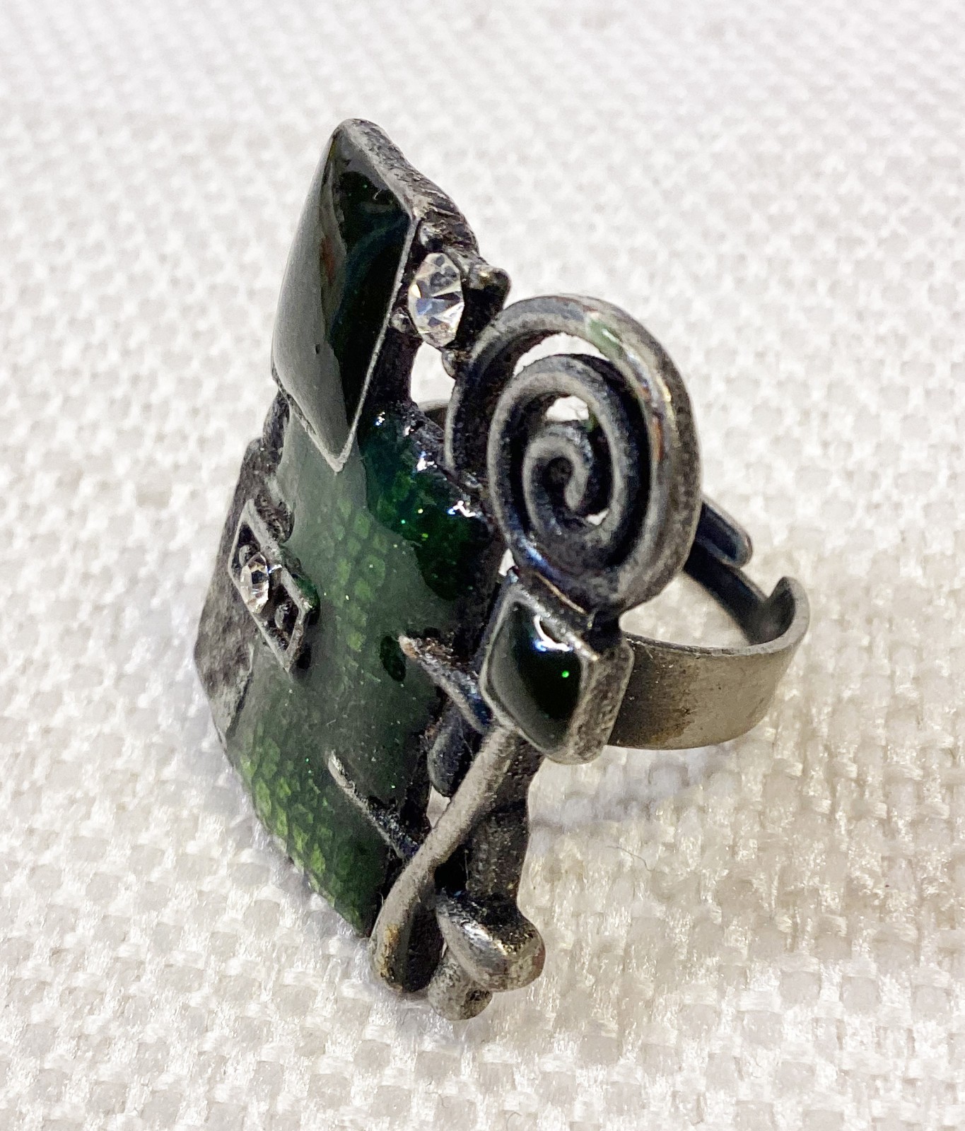 Unique Artisan Statement Ring Silver Tone Abstrac… - image 2