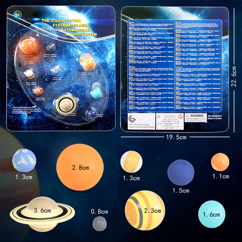 9pcs Solar System Teaching Model Planet Model Astronomy Science Educational - Image 3 of 4