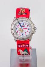 Scout Kinderuhr Mädchen rot Pferde Motiv – Lernuhr – Analog  Armbanduhr – Neu