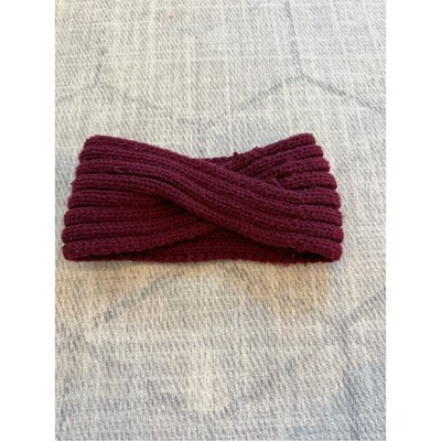 Knit Twist Headband Burgundy