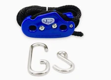 Heavy Duty Tie Down System 300 lbs Limit with 15 ft Rope Blue