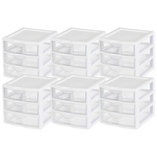 Sterilite ClearView Plastic Small 3 Drawer De...
