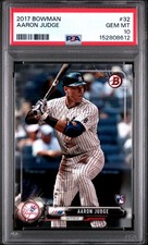 2017 Bowman 32 Aaron Judge PSA 10 Gem Mint RC Rookie Card. rookie card picture