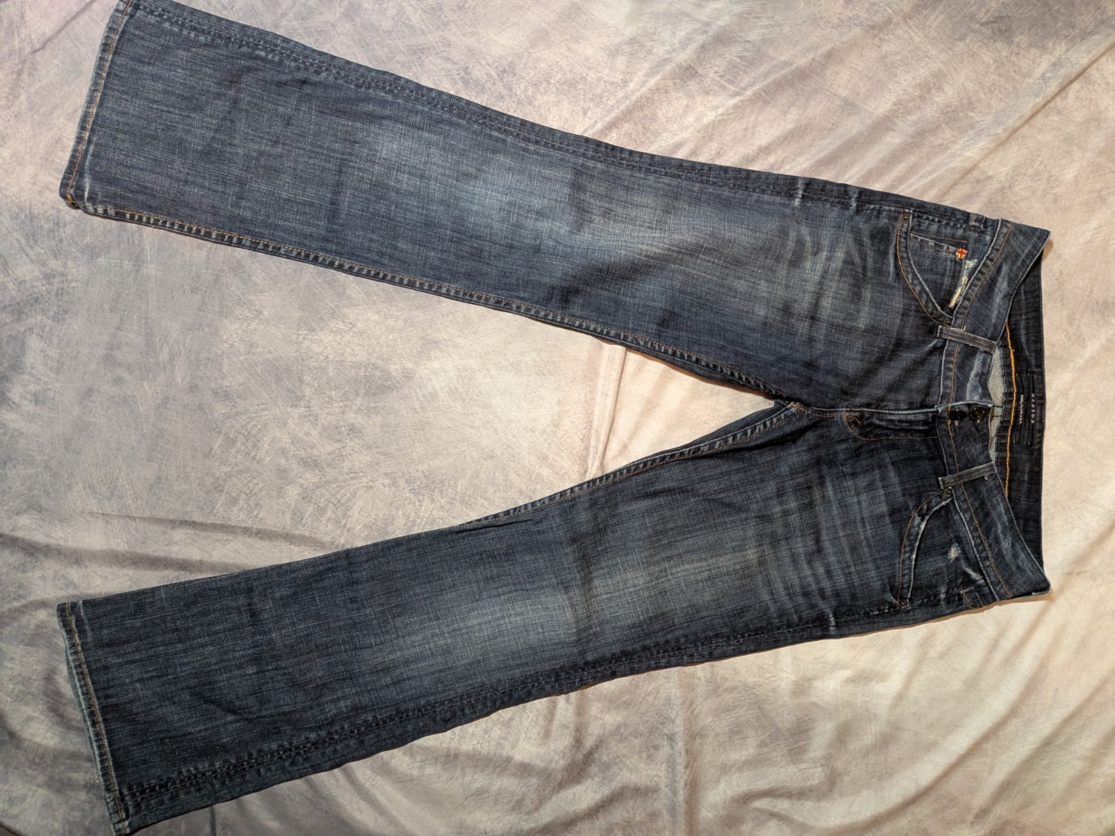 Hudson Signature Flare Jeans Women Bootcut Flap Pocket Dark Wash Size 28 W