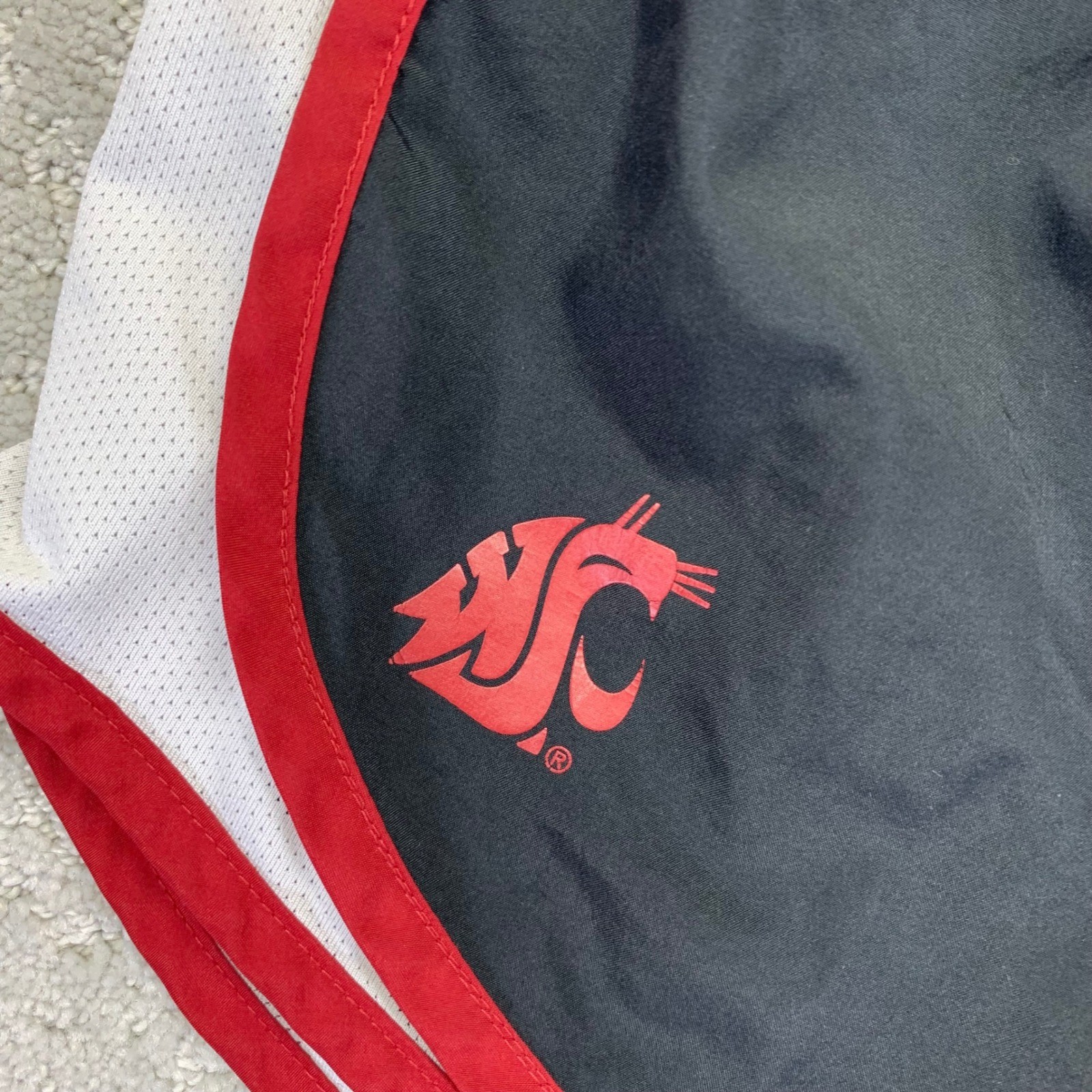Nike WSU Cougars Shorts Womens Medium Black Red White Running Athletic Dri-Fit thumbnail 2