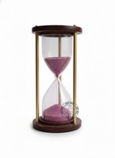 Brass  Wood Sand Timer Hour Glass Sand Glass Clock 6 inch DGFR