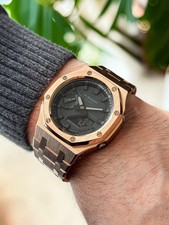 Custom Casio G-Shock GA2100 Watch - Casioak Rose Gold Case & Strap Classic Mod