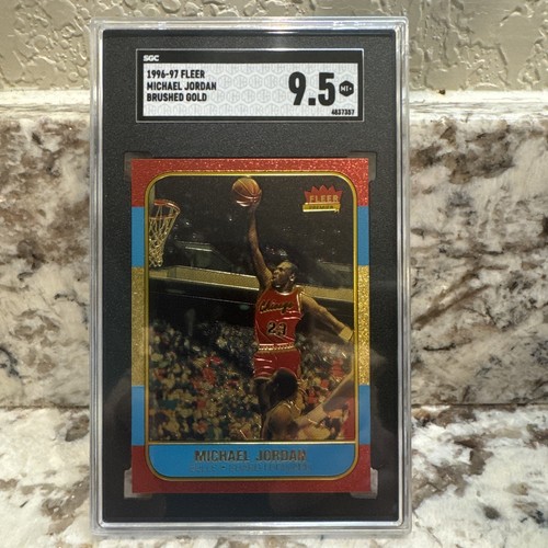 1996-97 Fleer Brushed Gold Decade 1986 Tribute Michael Jordan SGC 9.5 Mint +