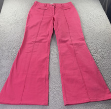 Adam Lippes Jeans Womens 8 Pink Denim Bell Bottoms Flare Outdoors Preppy