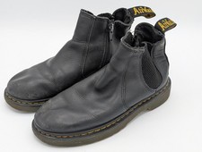 Dr. Martens 2976 J Leather Chelsea Zip Elastic AirWair Ankle Boots Boys Size 1