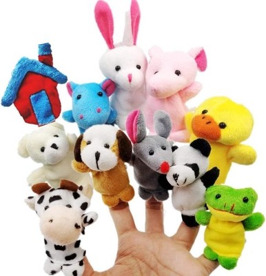11 Klein Tier Fingerpuppe Set plüschtier Handpuppe Mitgebsel Geschenk Gastges...