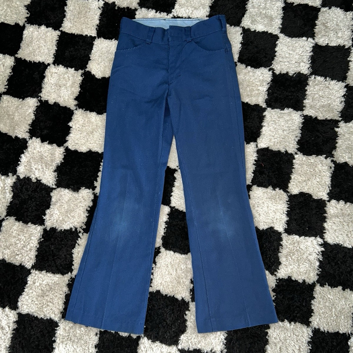 Vintage 70s sears perma prest pants boys size 12 slim Blue