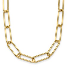 14k Yellow Gold Polished 5.9mm Paperclip Link Chain Necklace 18" 6.57gm