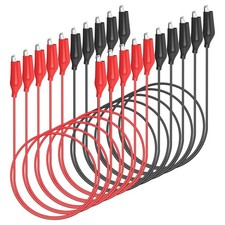 Goupchn 10PCS Alligator Clips Electrical Test Leads Dual Ended Red Black