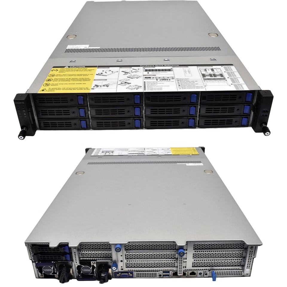 Gigabyte R282-Z90 Server AMD EPYC 7002/7001 0GB PC4 2xHeatsink RailKit Neu OVP - Bild 2 von 4