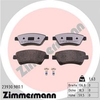 Bremsbelagsatz Scheibenbremse Rd:Z Zimmermann 23930.980.1 FüR Megane Kangoo KM0