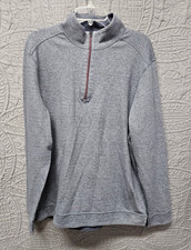 Tommy Bahama Gray 1/4 Zip Reversible Long Sleeve Pullover Sweater Men's Size: L
