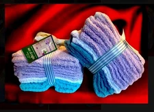 Tommy’s textile 16ct wash cloths 100% Cotton, 12"×12" Green, white, purple