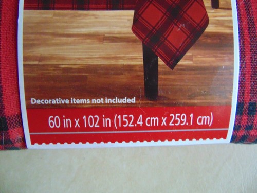 Mantel de tela a cuadros Holiday Time Buffalo rojo y negro 60"" X 102"" NUEVO - Imagen 3 de 5