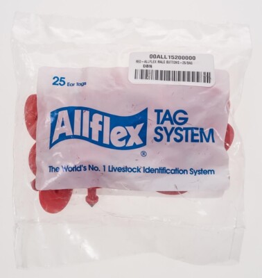 Allflex Global Small Male Buttons, Red, 25 ct | eBay