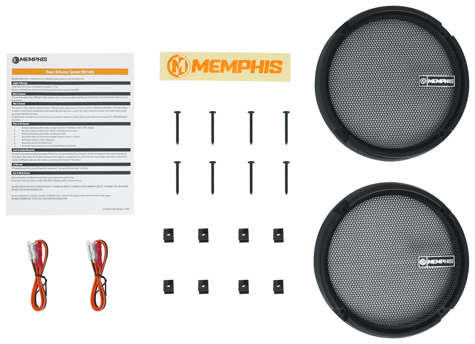 4 Автомобильные аудиодинамики Memphis Audio PRX60S 65 мощностью 100 Вт с неглубоким креплением