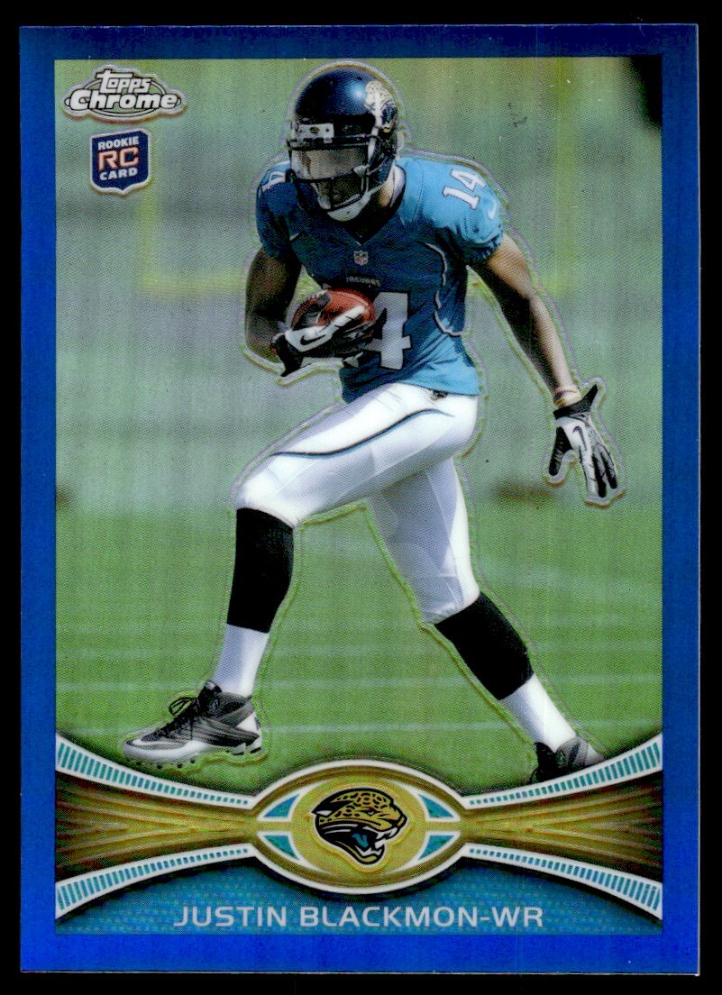 Justin Blackmon Topps Chrome #13 Blue Refractor