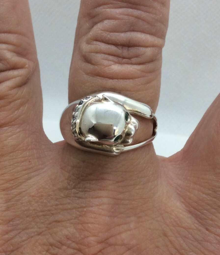 Large Monkey Dome Statement Ring. Solid Sterling … - image 4