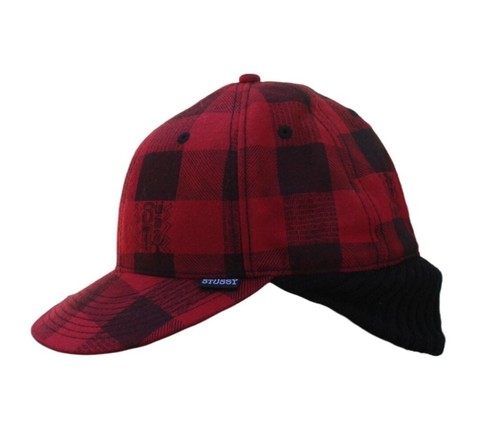 Stussy Mitch Plaid Headgear Hat Cap Red 