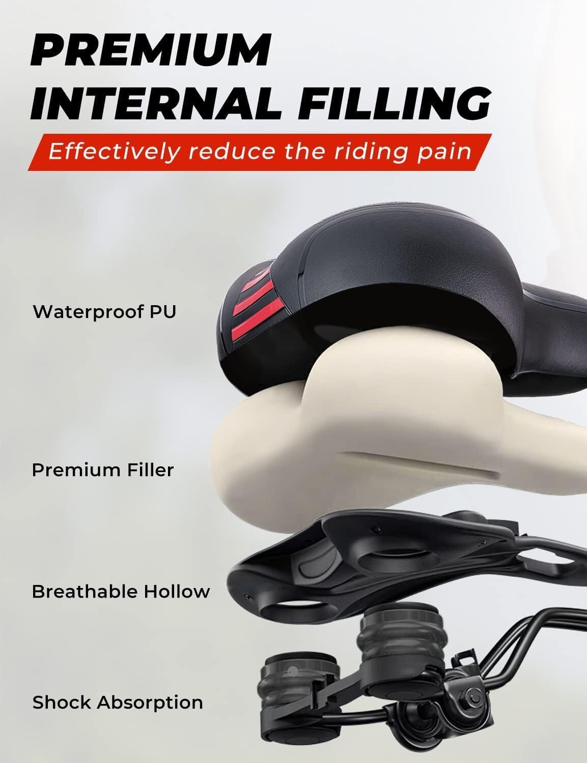 YOUNGDO Bike Seat Bicycle Saddle Comfortable Soft Wide Road Bike Gel