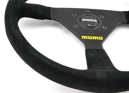Momo Wildleder Sportlenkrad Modell mod. 78 350mm schwarz black steering wheel vo - Bild 4 von 5