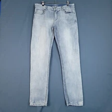 Flypaper Jeans Men's Slim Fit Straight Leg Denim Pants Light Blue Size 34 x 34