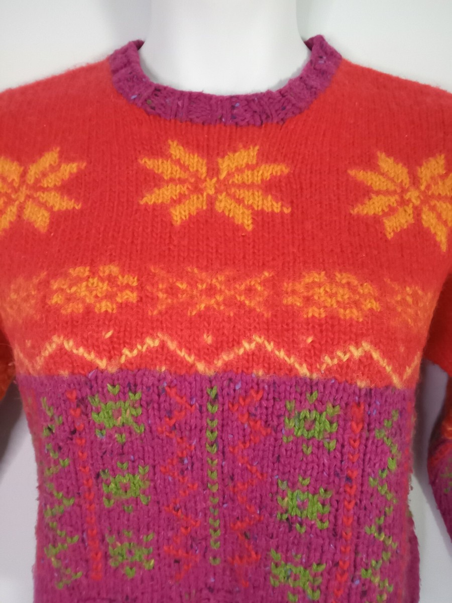 Vintage TALBOT'S Shetland Wool Sweater Women's Medium Colorful