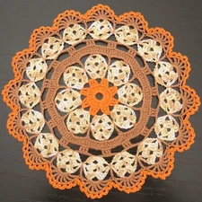 20 cm, 7.9“, Thanksgiving Day, Autumn, Fall, Hand Crochet Doily, ogrc30, #886