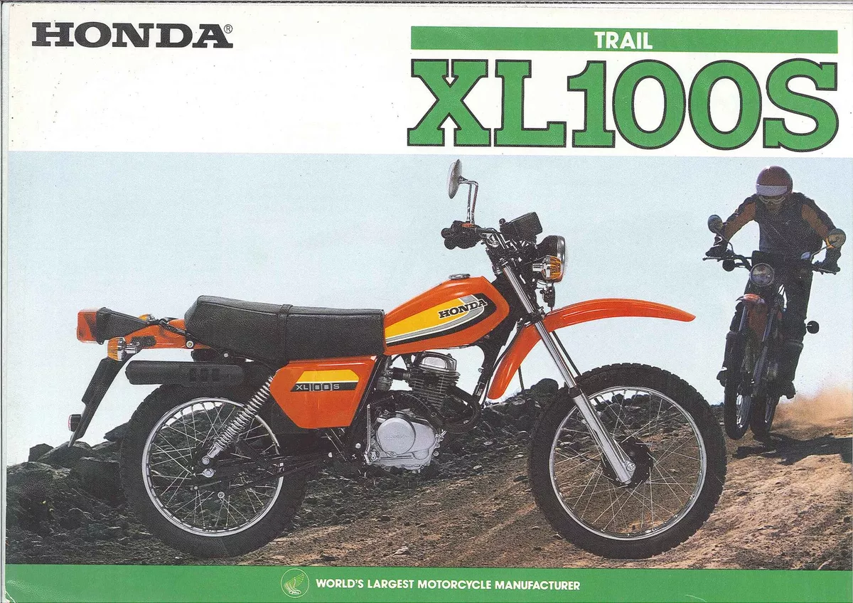 1980 HONDA XL100S TRAIL BIKE 2 Page Motorcycle Sales Brochure NCS