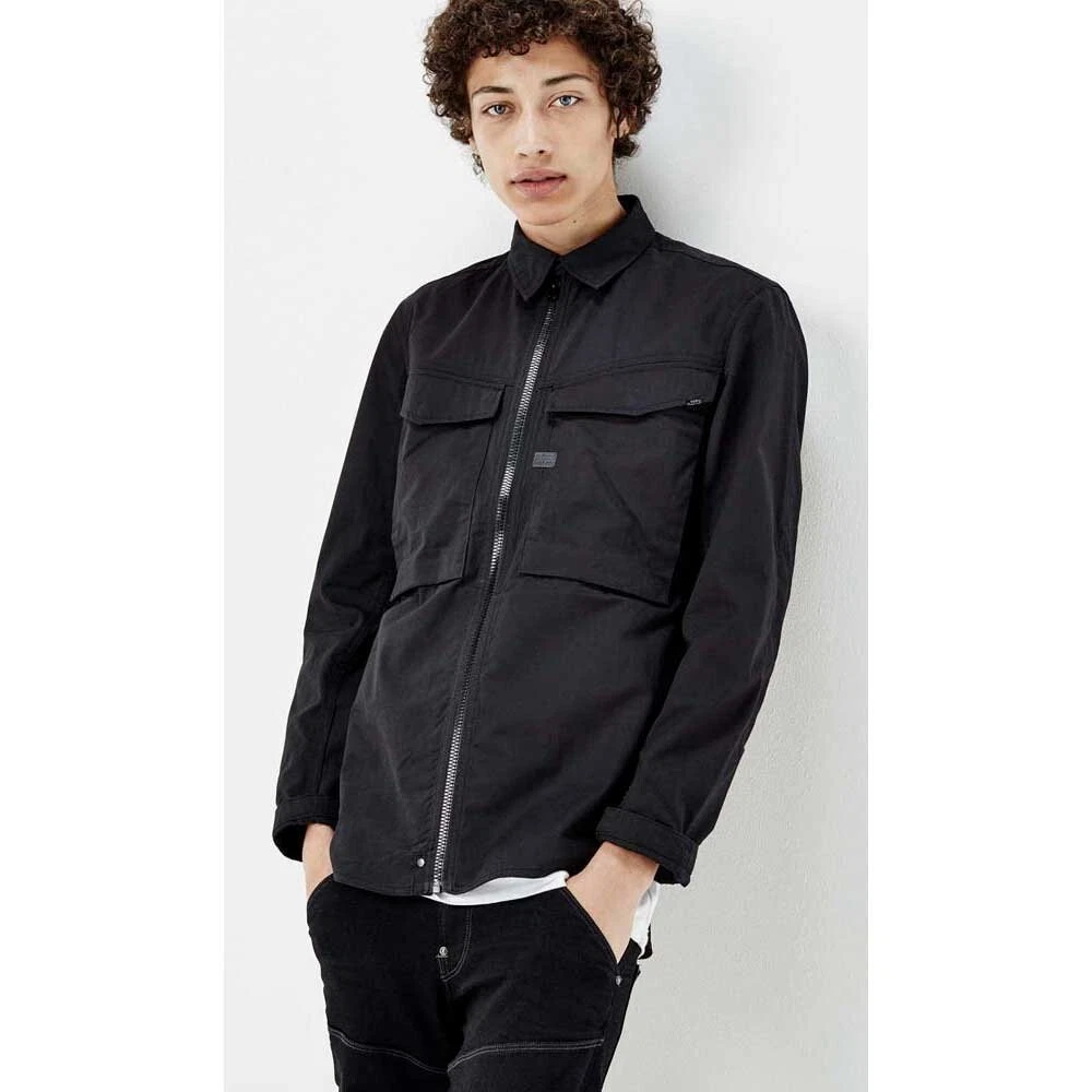 Men G-Star Vodan Zip Overshirt L/S Jacket Breathable Black Size S VON93