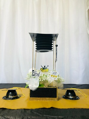 8 Inch Graduation Centerpiece Decorations - Pack Of 3 Honeycomb Graduation Cap & Diploma Decor - View #7