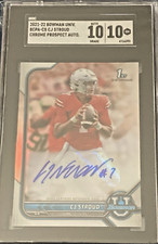 2021-22 Bowman University CJ Stroud Chrome Prospect Auto Graded Gem Mint 10