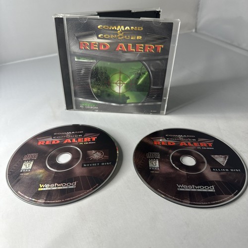 Command and Conquer Red Alert (PC CD-ROM, 1996) 2 Disc Set (Soviet & Allied)